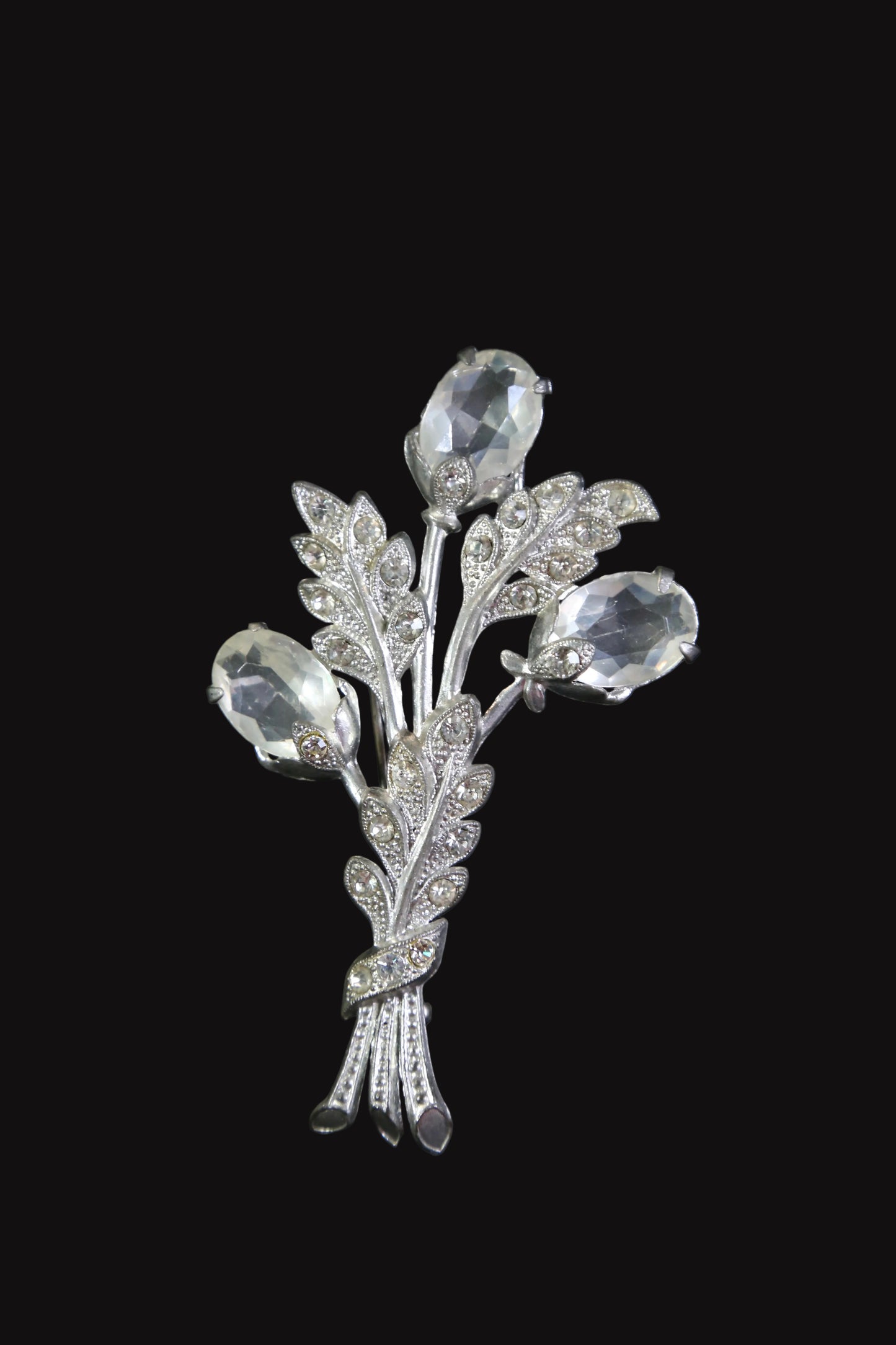 1940's Lucite and Pot Metal Brooch