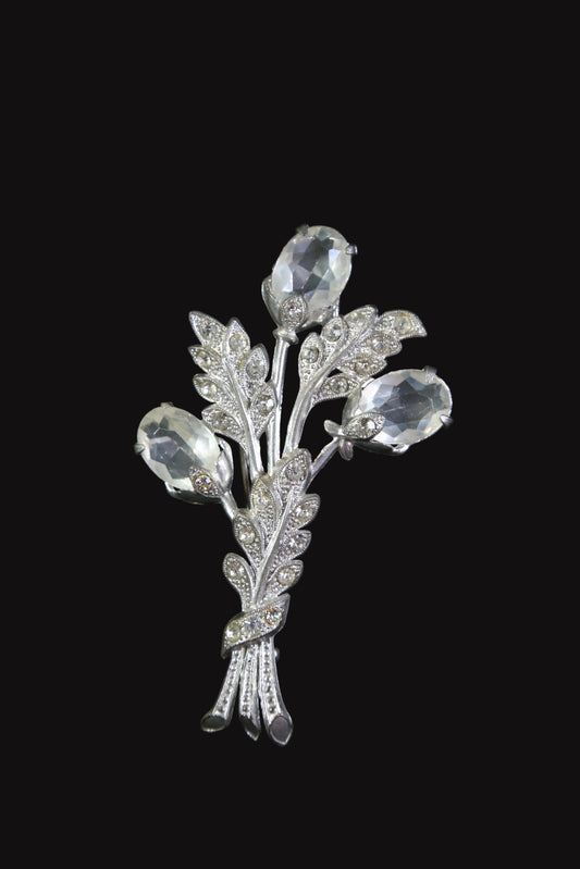 1940's Lucite and Pot Metal Brooch