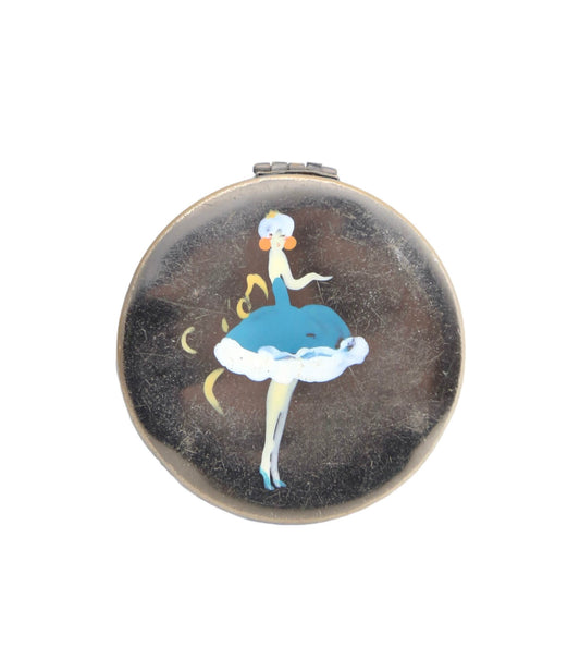 1920's Art Deco Painted Woman Compact