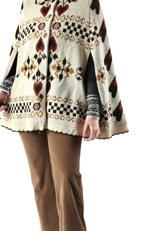 1970's Sturbridge Knit Folk Cape