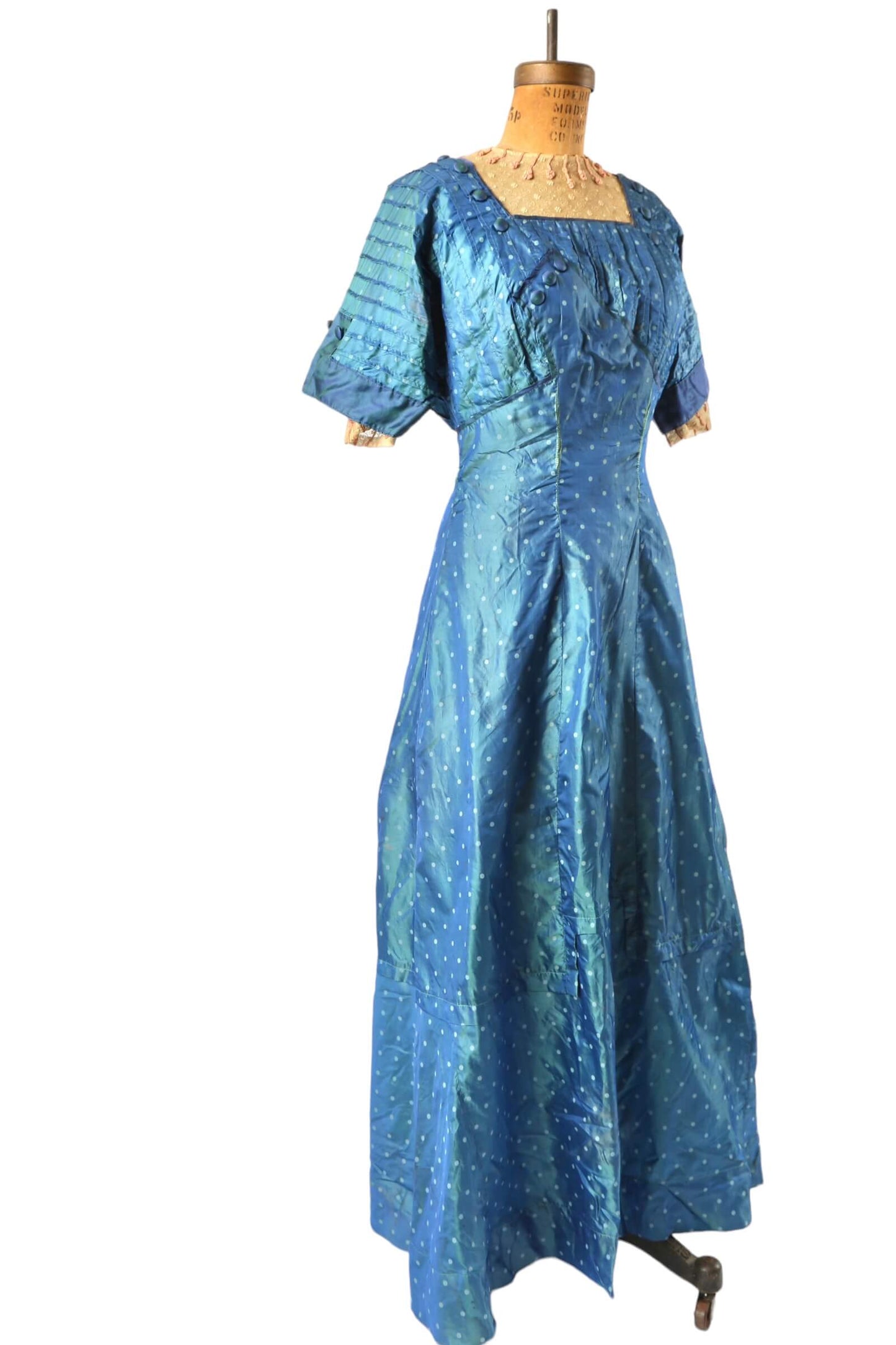 1910's Iridescent Blue Gown