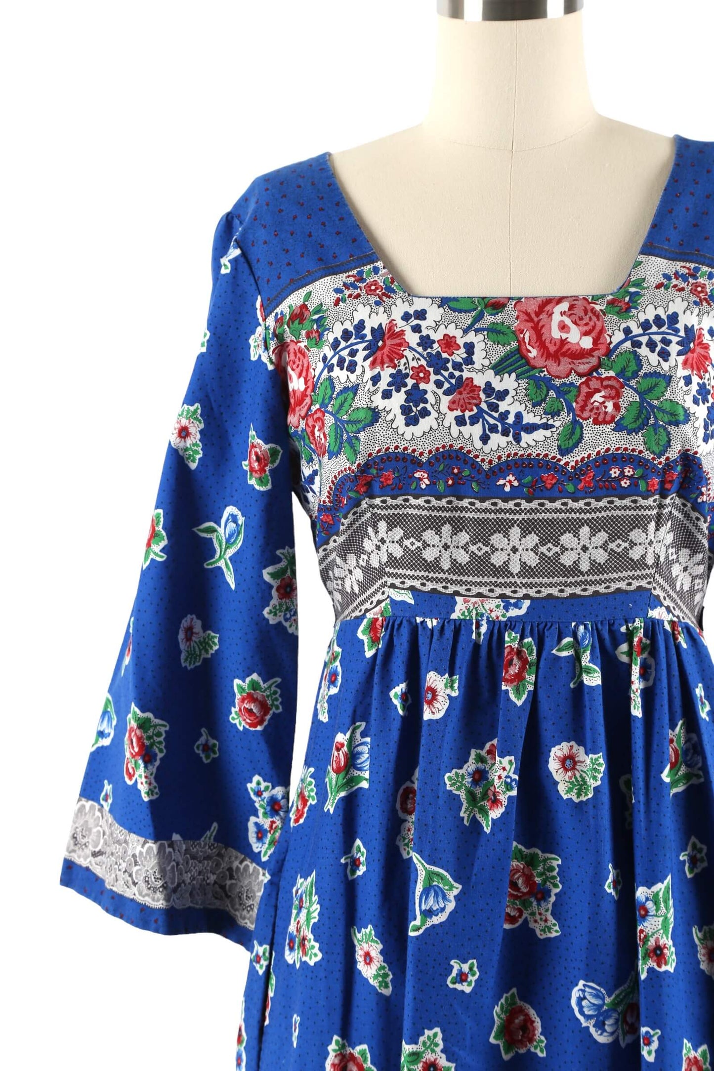 1970's Cotton Danville Floral Dress