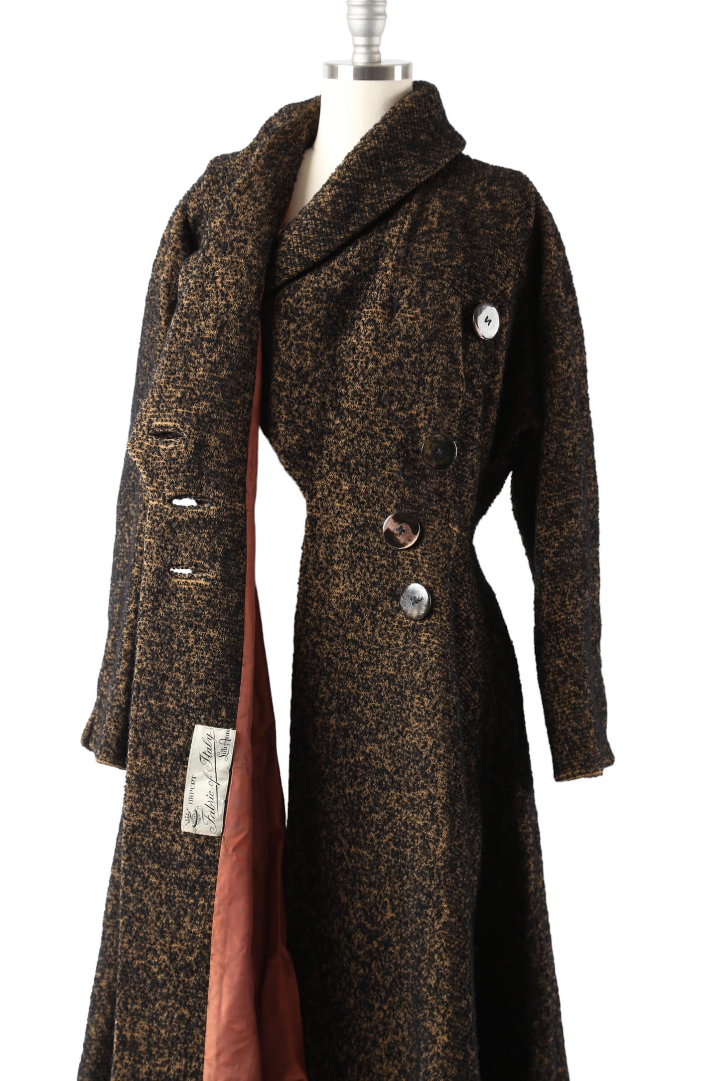 RARE 1940's Lilli Ann Wool Bouclé Princess Coat