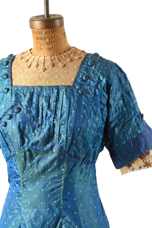 1910's Iridescent Blue Gown