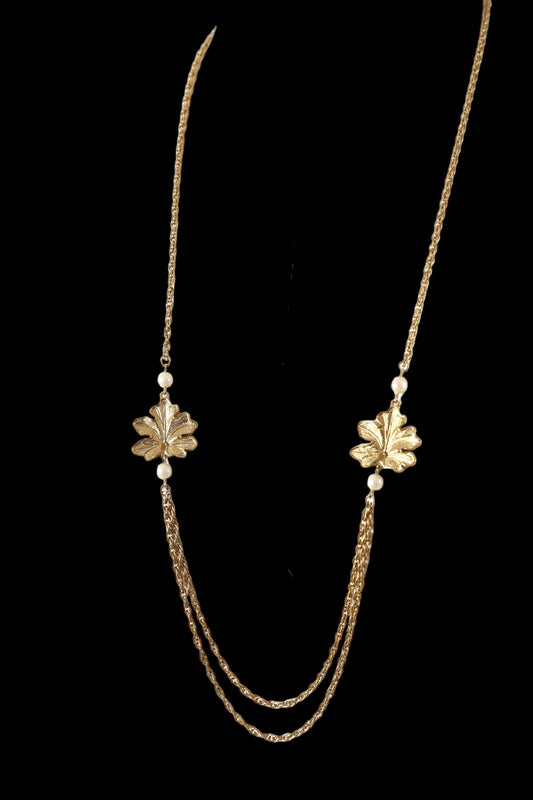 1960's Golden Leaf Necklace