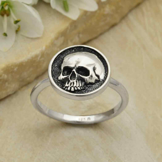 Sterling Skull Shadow Box Ring