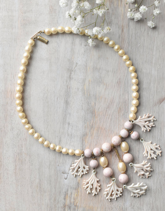 1960's Faux Coral Necklace