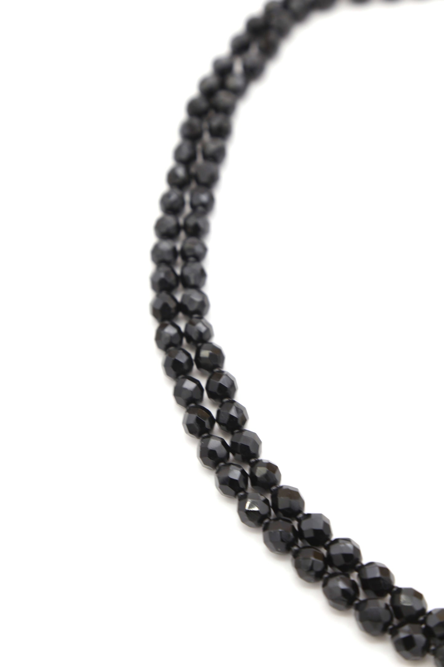 1940's Black Crystal and Sterling Necklace