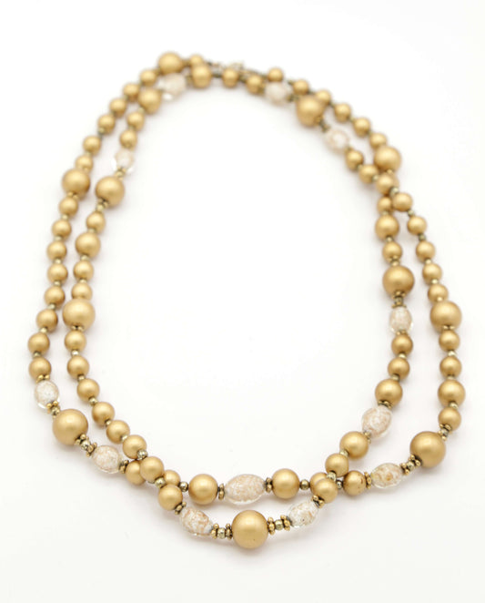 1950s Golden Opera Length Necklace