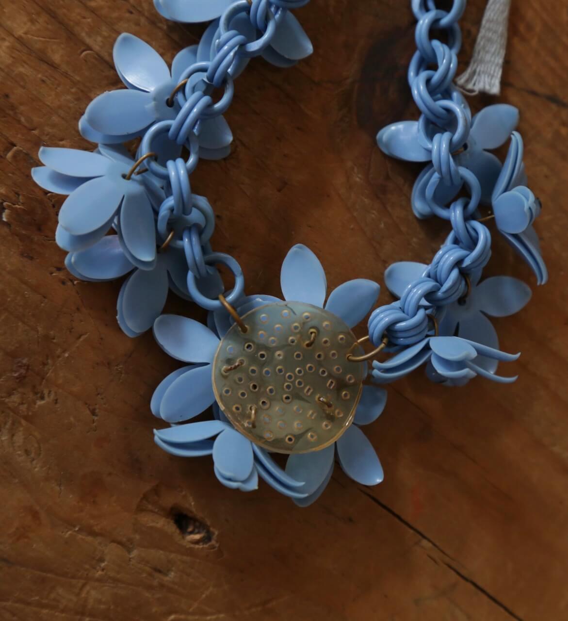 1930's Cornflower Celluloid Necklace
