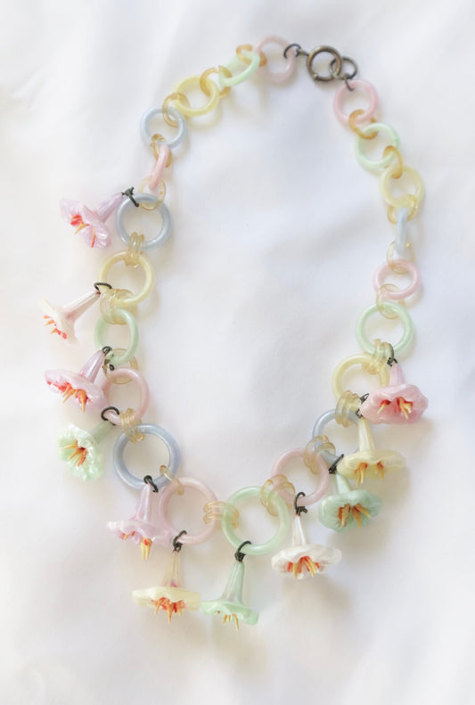 1930's Celluloid Lily Necklace