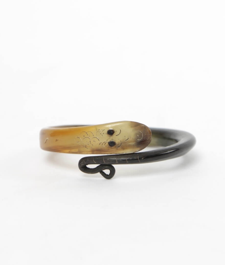 1920's French Carved Horn Snake Bracelet